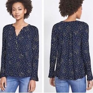 BODEN Nadine modal blend polka dot flare sleeve henley top